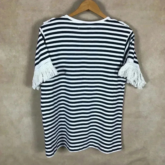 Say What Plus Size Cotton Fringe Striped T-Shirt NEW Size 1X - Picture 8 of 9